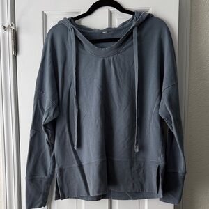 ALO Yoga Slate Blue Hooded Sweatshirt